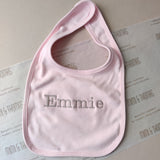 Personalised Pink Cotton Bib