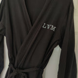 Personalised Black Cotton Robe