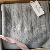 Personalised Grey Pure Cashmere Baby Blanket