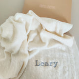 Personalised Ivory Pure Cashmere Baby Blanket