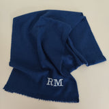 Personalised Navy Pure Cashmere Unisex Scarf