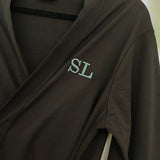 Personalised Black Cotton Robe