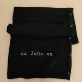 Personalised Black Pure Cashmere Button Poncho