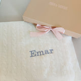 Personalised Ivory Pure Cashmere Baby Blanket