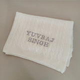 Personalised Ivory Pure Cashmere Baby Blanket