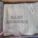 Personalised Ivory Pure Cashmere Baby Blanket