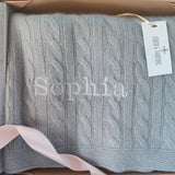 Personalised Grey Pure Cashmere Baby Blanket