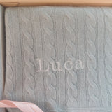 Personalised Grey Pure Cashmere Baby Blanket