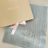 Personalised Grey Pure Cashmere Baby Blanket