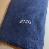 Personalised Navy Pure Cashmere Unisex Scarf