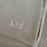 Personalised Grey Pure Cashmere Button Poncho