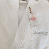 Personalised Unisex White Towelling Robe