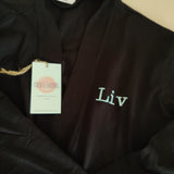 Personalised Black Cotton Robe