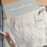 Personalised Ivory Pure Cashmere Baby Blanket