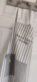 Personalised Grey Striped Apron