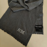 Personalised Dark Grey Pure Cashmere Unisex Scarf