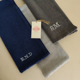 Personalised Dark Grey Pure Cashmere Unisex Scarf