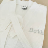 Personalised Unisex White Waffle Robe