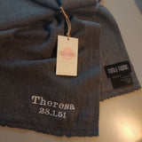 Personalised Dark Grey Pure Cashmere Unisex Scarf