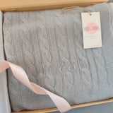 Personalised Grey Pure Cashmere Baby Blanket