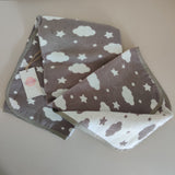 Personalised Brown Cloud & Star Baby Blanket