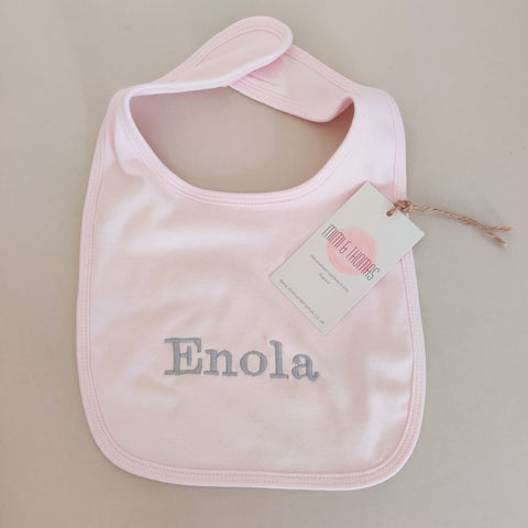 Personalised Pink Cotton Bib