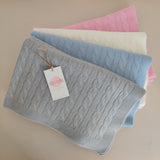 Personalised Blue Pure Cashmere Baby Blanket