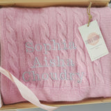 Personalised Pink Pure Cashmere Baby Blanket