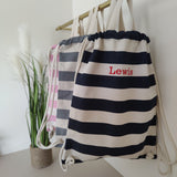 Personalised Nautical Cotton Drawstring Bag