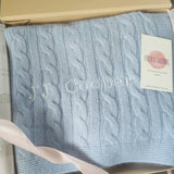 Personalised Blue Pure Cashmere Baby Blanket