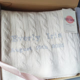 Personalised Ivory Pure Cashmere Baby Blanket