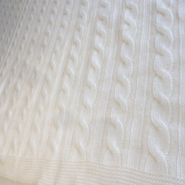 Personalised Ivory Pure Cashmere Baby Blanket