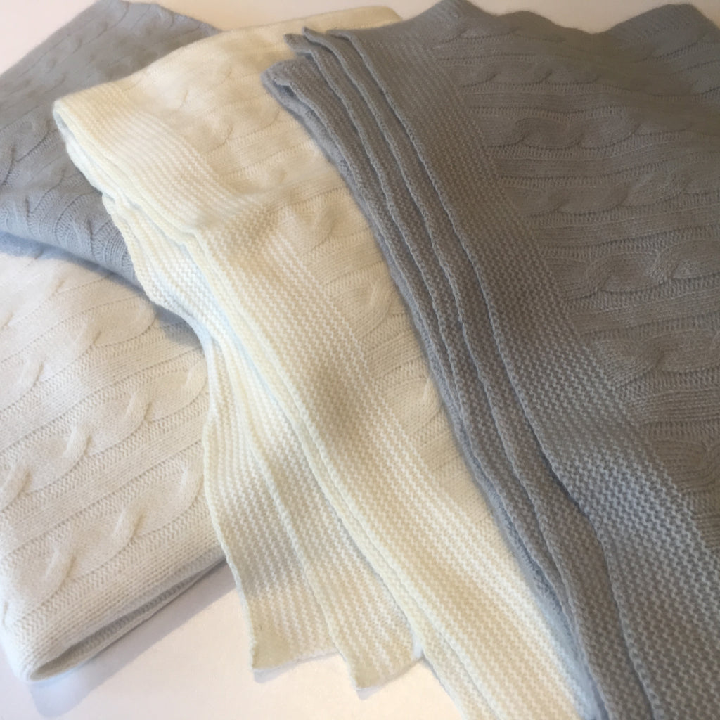 Personalised Ivory Pure Cashmere Baby Blanket Mimi & Thomas