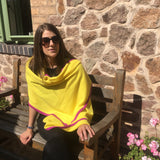 Personalised Yellow Border Pure Cashmere Wrap