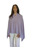 Personalised Lavender Pure Cashmere Button Poncho