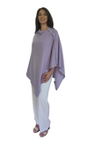 Personalised Lavender Pure Cashmere Button Poncho