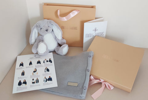 Personalised Mum to Be Cashmere & Bunny Gift Set