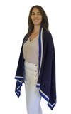 Personalised Navy Nautical Pure Cashmere Wrap