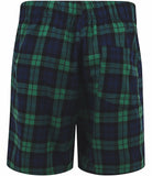 Men Tartan Cotton Flannel Lounge Shorts