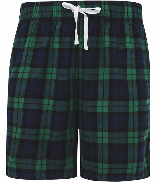 Men Tartan Cotton Flannel Lounge Shorts