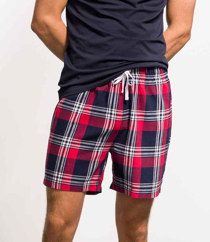 Men Tartan Cotton Flannel Lounge Shorts