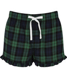 Women Cotton Flannel Tartan Frill Shorts