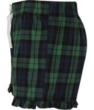 Women Cotton Flannel Tartan Frill Shorts