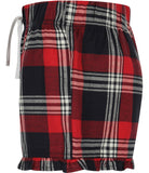 Women Cotton Flannel Tartan Frill Shorts
