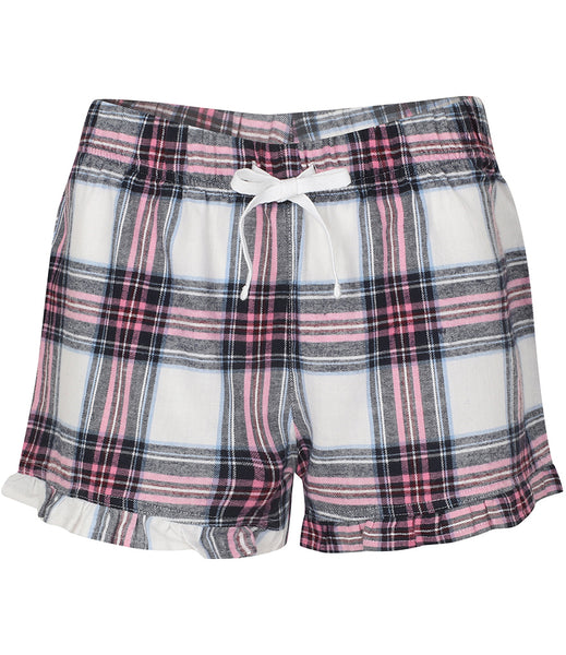 Women Cotton Flannel Tartan Frill Shorts