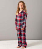 Children Cotton Flannel Tartan Pyjama Set