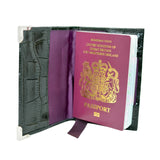 Passport Holder - Black Embossed Leather