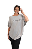 Grey Bon Voyage cashmere cotton mix poncho with sleeves