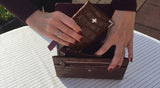 Travel Wallet - Brown Embossed Leather