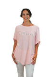 Pink cest la vie cashmere cotton mix poncho with sleeves